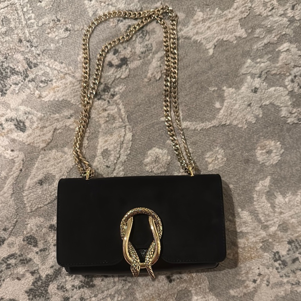 Elegant Black Suede Bag with Gold Chain - Express ($5 for 20)